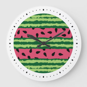 Cute Watermelon Pattern Pink & Green Grote Klok