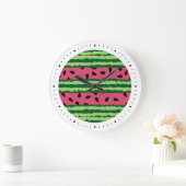 Cute Watermelon Pattern Pink & Green Grote Klok (Huis)