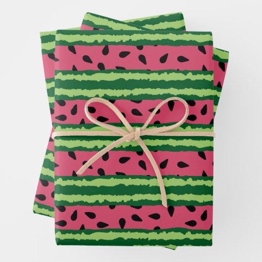 Cute Watermelon Pattern Pink & Green Inpakpapier Vel (In situ)