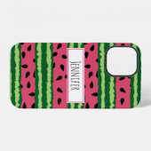 Cute Watermelon Pattern Pink & Green iPhone Hoesje (Achterkant horizontaal)
