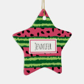 Cute Watermelon Pattern Pink & Green Keramisch Ornament (Rechts)