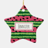 Cute Watermelon Pattern Pink & Green Keramisch Ornament (Voorkant)