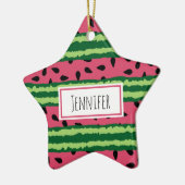 Cute Watermelon Pattern Pink & Green Keramisch Ornament (Links)