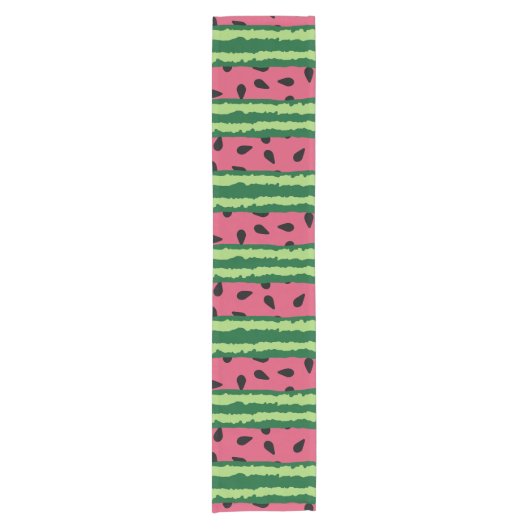 Cute Watermelon Pattern Pink & Green Korte Tafelloper (Voorkant)