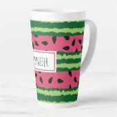 Cute Watermelon Pattern Pink & Green Latte Mok (Rechterhoek)