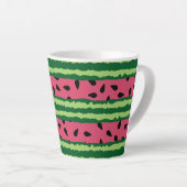Cute Watermelon Pattern Pink & Green Latte Mok (Rechterhoek)