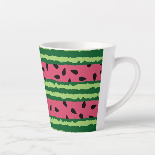 Cute Watermelon Pattern Pink & Green Latte Mok (Rechts)