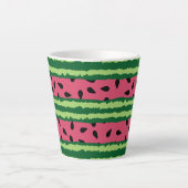 Cute Watermelon Pattern Pink & Green Latte Mok (Voorkant)