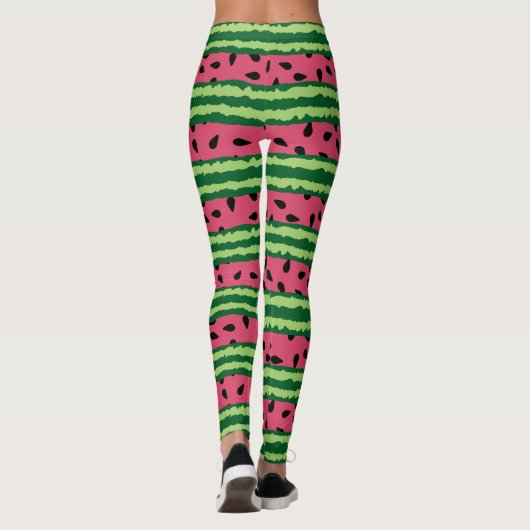 Cute Watermelon Pattern Pink & Green Leggings (Achterkant)