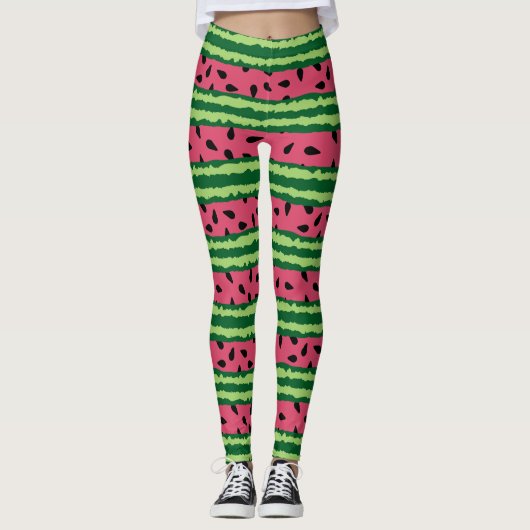 Cute Watermelon Pattern Pink & Green Leggings (Voorkant)