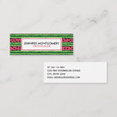 Cute Watermelon Pattern Pink & Green Mini Visitekaartje (Voorkant / Achterkant)