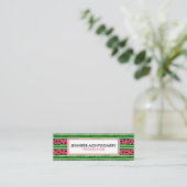 Cute Watermelon Pattern Pink & Green Mini Visitekaartje (Staand voorkant)