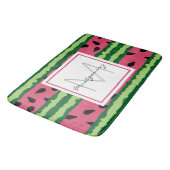 Cute Watermelon Pattern Pink & Green Monogram Badmat (Gekanteld)