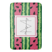 Cute Watermelon Pattern Pink & Green Monogram Badmat (Voorkant Verticaal)