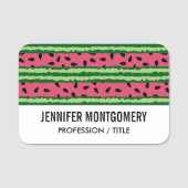 Cute Watermelon Pattern Pink & Green Naamplaatje (Voorkant)