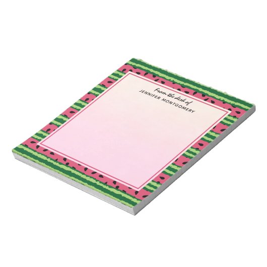 Cute Watermelon Pattern Pink & Green Notitieblok (Linkerzijde)