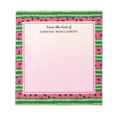 Cute Watermelon Pattern Pink & Green Notitieblok (Voorkant)