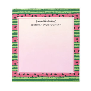 Cute Watermelon Pattern Pink & Green Notitieblok