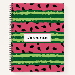 Cute Watermelon Pattern Pink & Green Notitieboek