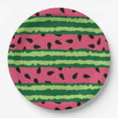 Cute Watermelon Pattern Pink & Green Papieren Bordje (Voorkant)