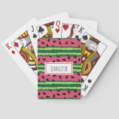 Cute Watermelon Pattern Pink & Green Pokerkaarten (Achterkant)