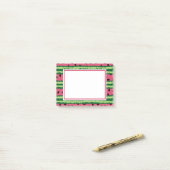 Cute Watermelon Pattern Pink & Green Post-it® Notes (Op bureau)