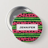 Cute Watermelon Pattern Pink & Green Ronde Button 7,6 Cm (Voorkant /achterkant)