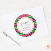 Cute Watermelon Pattern Pink & Green Ronde Sticker