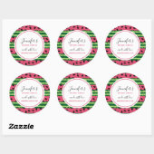 Cute Watermelon Pattern Pink & Green Ronde Sticker