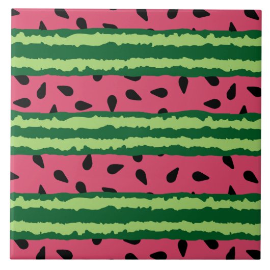 Cute Watermelon Pattern Pink & Green Tegeltje (Voorkant)
