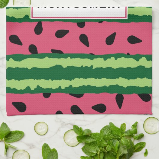 Cute Watermelon Pattern Pink & Green Theedoek (Gevouwen)