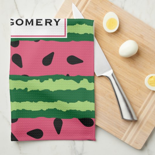 Cute Watermelon Pattern Pink & Green Theedoek (Quarter Fold)