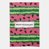 Cute Watermelon Pattern Pink & Green Theedoek (Verticaal)