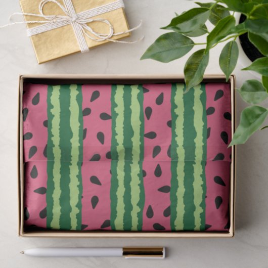 Cute Watermelon Pattern Pink & Green Tissuepapier (Geschenk)