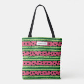 Cute Watermelon Pattern Pink & Green Tote Bag (Achterkant)