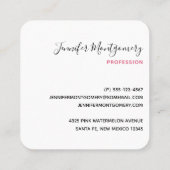 Cute Watermelon Pattern Pink & Green Vierkante Visitekaartje (Achterkant)