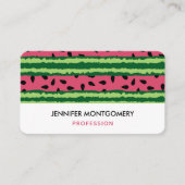 Cute Watermelon Pattern Pink & Green Visitekaartje (Voorkant)