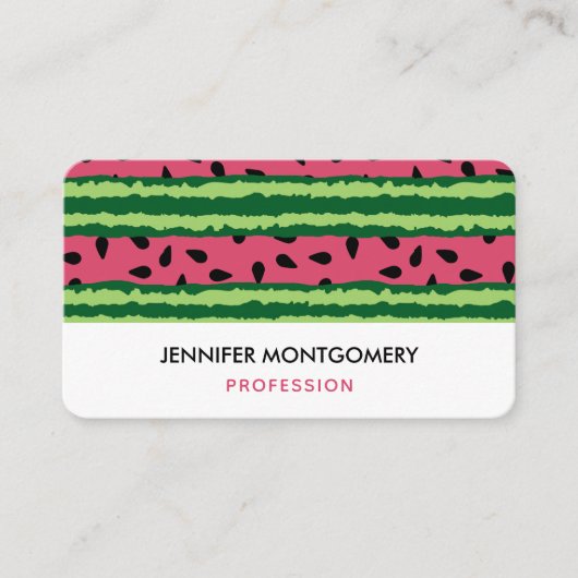 Cute Watermelon Pattern Pink & Green Visitekaartje (Voorkant)