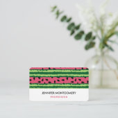 Cute Watermelon Pattern Pink & Green Visitekaartje (Staand voorkant)
