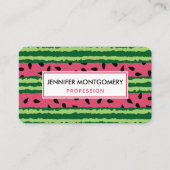 Cute Watermelon Pattern Pink & Green Visitekaartje (Voorkant)