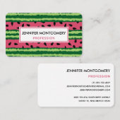 Cute Watermelon Pattern Pink & Green Visitekaartje (Voorkant / Achterkant)