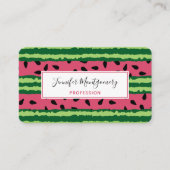 Cute Watermelon Pattern Pink & Green Visitekaartje (Voorkant)