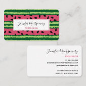 Cute Watermelon Pattern Pink & Green Visitekaartje (Voorkant / Achterkant)