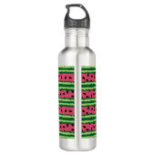 Cute Watermelon Pattern Pink & Green Waterfles (Achterkant)