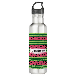 Cute Watermelon Pattern Pink & Green Waterfles