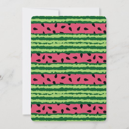 Cute Watermelon Pattern Pink & Green Wedding Kaart (Achterkant)