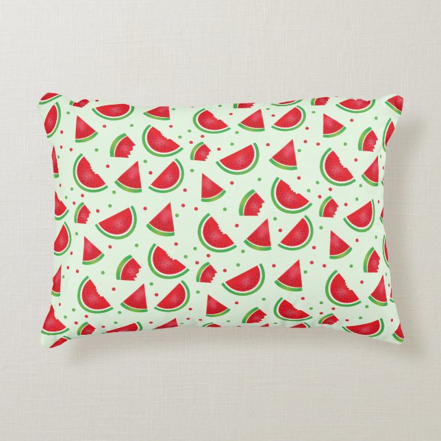 Cute Watermelon Pattern Summertime Fruitmeloen Accent Kussen (Voorkant)