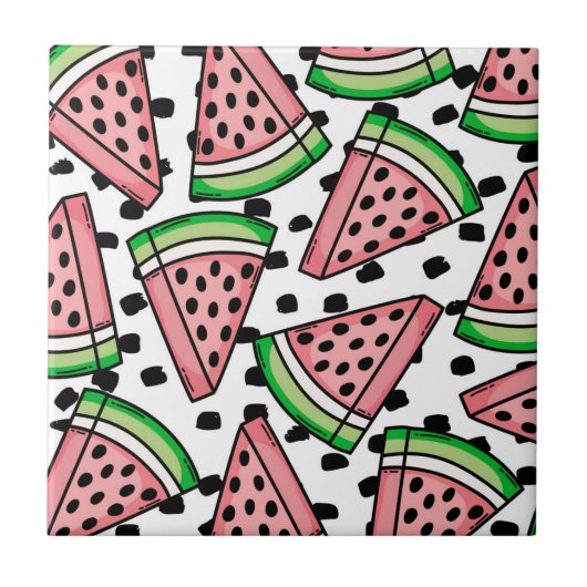 Cute Watermelon Pattern Tegeltje (Voorkant)