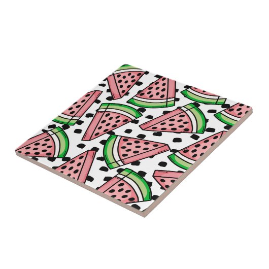 Cute Watermelon Pattern Tegeltje (Zijkant)
