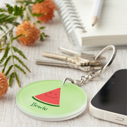 Cute Watermelon Personalized Acrylic Keychain (Voorkant Rechts)